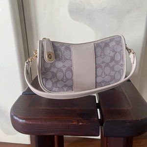 Coach Swinger Cream Monogrammed Shoulder Bag